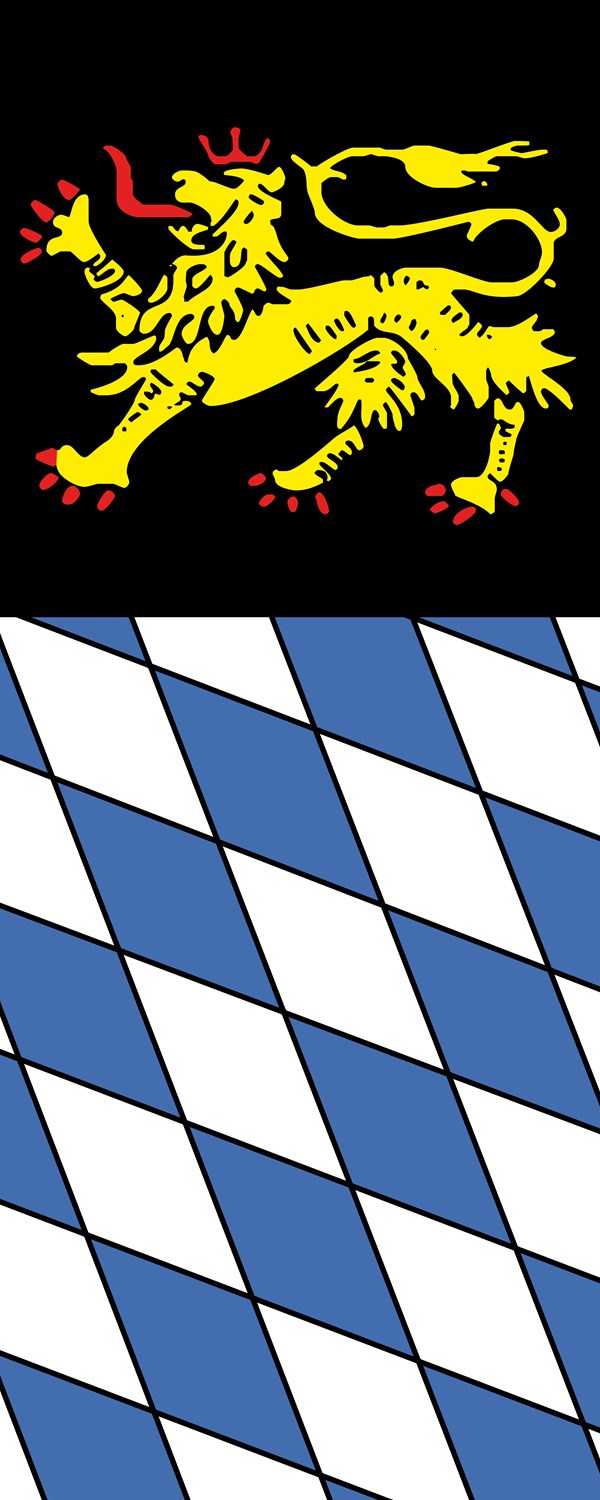 Banner, Hängeflagge und hochrechteckige Hissflagge der Stadt Simmern (©Stadt Simmern) Abbildung 1